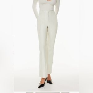 Aritzia Babaton Publish Pant Vegan Leather bootcut pants size 6 matte pearl
